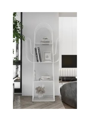 Vivense Marsah Home Viola Kaktüs Metal Kitaplık, Beyaz