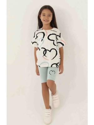 Dream Fashion Kız Çocuk Ekru Bermuda Takım