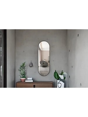 Vivense Marsah Home Çift Taraf Oval Metal Çerçeveli Ayna, Siyah