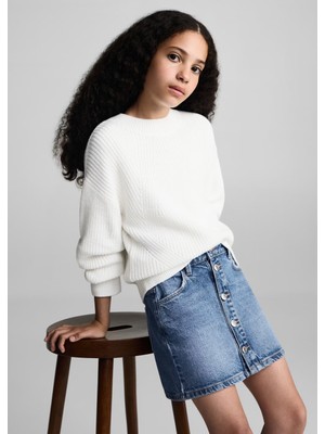 Mango Düğmeli Denim Etek