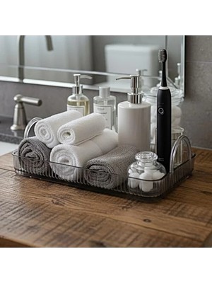 Calperia Duman Gri Banyo Düzenleyici Organizer Raf