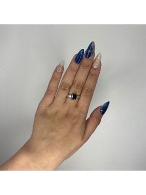 Atlasın Evreni Yüzük (Siyah Taşlı) Gold - 7 Numara