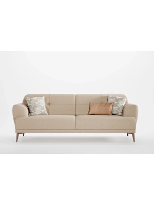 Alfemo Lily Üçlü Koltuk-Koyu Krem