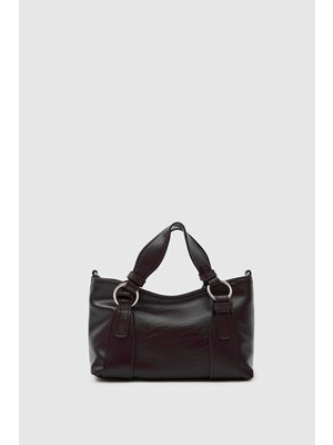 Shule Bags Jardin Halka Detaylı El ve Çapraz Çanta Mürdüm