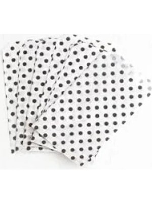 Calperia Puantiye Desenli 50 Adet Kesekâğıdı, Beyaz-Siyah, 11X20 cm