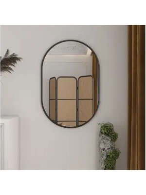 Vivense Marsah Home Marla Metal Çerçeveli Ayna, Siyah, 60X90
