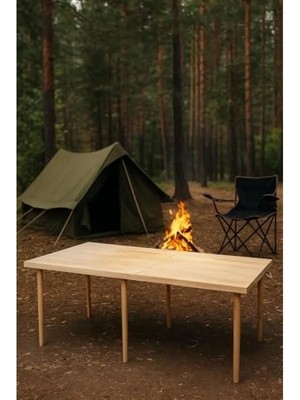 Calperia Katlanır Ahşap Piknik ve Kamp Masası - 70X150 cm