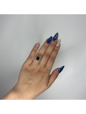 Atlasın Evreni Yüzük (Yeşil Taşlı) Gold - 6 Numara