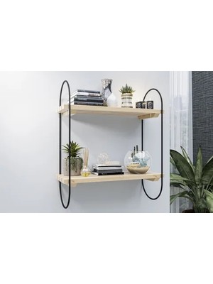 Vivense Bino Kitaplık Duvar Rafı, 2 Raflı, Siyah