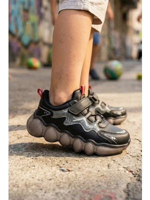In Step Thunder Işıklı Görünümlü Ortopedik Tabanlı Erkek Çocuk Spor Ayakkabı Siyah
