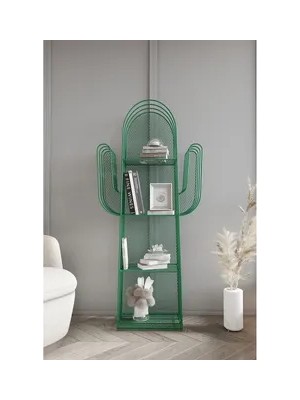 Vivense Marsah Home Viola Kaktüs Metal Kitaplık, Yeşil