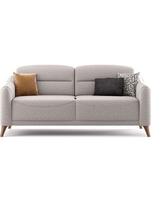 Alfemo Mira Sandıklı Üçlü Koltuk-Gri