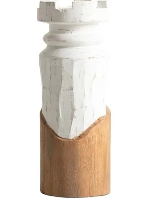 Calperia Estetik Beyaz Kale Dekoratif Obje 11X10X29 cm