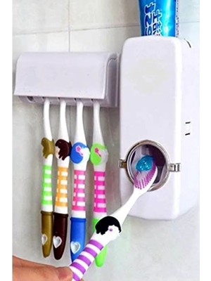 Calperia Otomatik Diş Macunu Sıkacağı ve 5 Diş Fırçalı Set