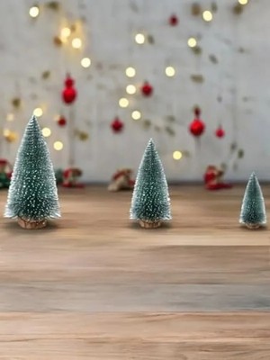 Calperia 3 Adet Çam Ağacı Seti - 15 Cm, 15 Cm, 20 cm - Yılbaşı Dekorasyonu