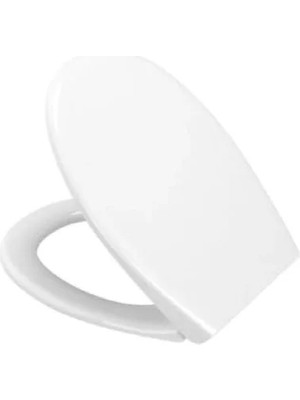 Calperia Yavaş Kapanır Duroplast Klozet Kapağı, Metal Menteşeli, Beyaz