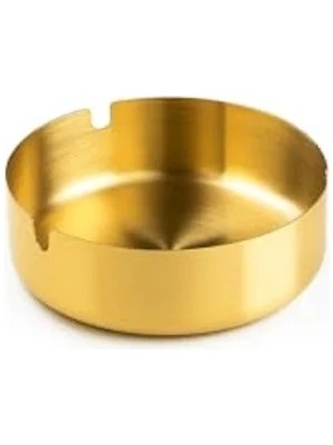 Calperia Altın Renkli Metal Küllük, Modern Tasarım ve Portatif Kullanım