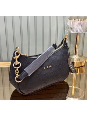 Özbu Gold Zincir Detaylı Kaliteli Şık El ve Omuz Askılı Baget Çanta