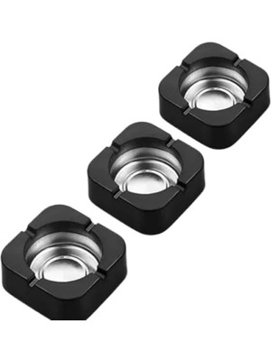 Calperia Üçlü Renkli Küllük Seti - Paslanmaz Çelik ve Silikon Dış Yüzey