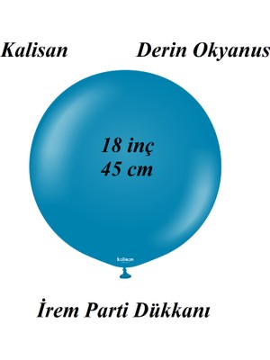 İrem Parti Dükkanı Kalisan Retro Derin Okyanus Latex Balon 2 Adet 18 Inç 45 cm