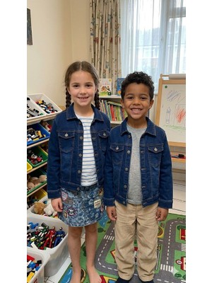 Yağmur Giyim Terry Mavi Unisex Çocuk Kot Ceket 9-12 Yaş 1413