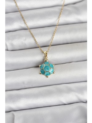 Marsilyan 316L Çelik Zincir Gold Renk Kaplumbağa Model Kadın Kolye - TJ-BKO11022