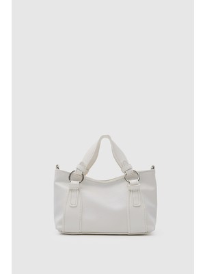 Shule Bags Jardin Halka Detaylı El ve Çapraz Çanta Krem