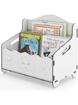 Calperia Montessori Tarzı Ahşap Kitaplık ve Dergilik