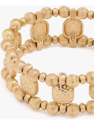 Parfois Çizgili Boncuklu Elastik Bileklik