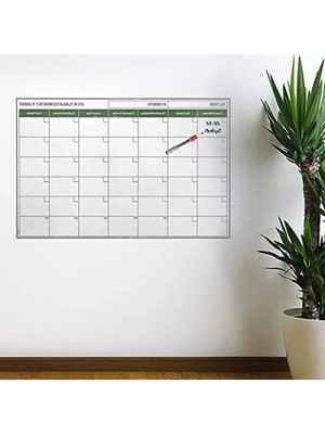 Calperia Manyetik Aylık Program Planlayıcı Duvar Takvimi, 85X56 cm