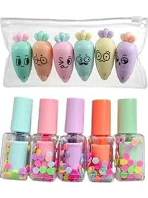 Calperia Fosforlu Kalem Seti - Havuç ve Oje Şekilli, 11 Adet