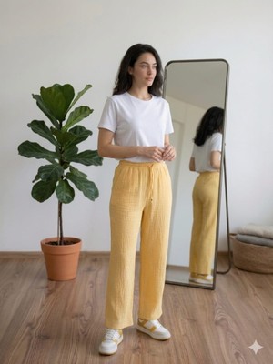 Zarafethane Müslim Sarı Pantolon