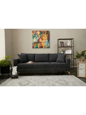 Vivense Berlin Serisi Üçlü Koltuk, Antrasit Gold