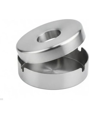 Calperia Kapaklı Paslanmaz Çelik Küllük, 12 cm Yuvarlak Tasarım