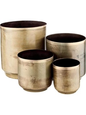 Calperia Eskitilmiş Pirinç Kaplama Metal Çiçeklik - 7,62 cm x 9,5 cm