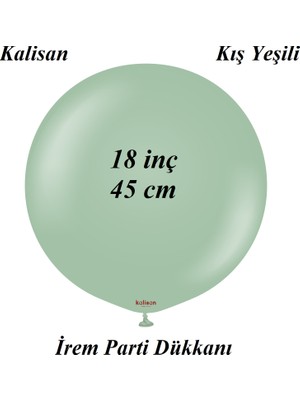 İrem Parti Dükkanı Kalisan Retro Kış Yeşili Latex Balon 2 Adet 18 Inç 45 cm