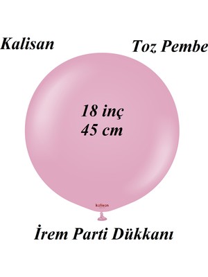 İrem Parti Dükkanı Kalisan Retro Toz Pembe Latex Balon 2 Adet 18 Inç 45 cm