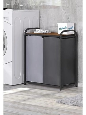 Calperia Ikili Sepetli Banyo Düzenleyici Kirli Çamaşır Sepeti