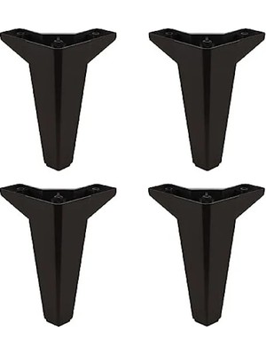 Calperia 15 cm Siyah Plastik Koltuk Ayak Seti (4 Adet)