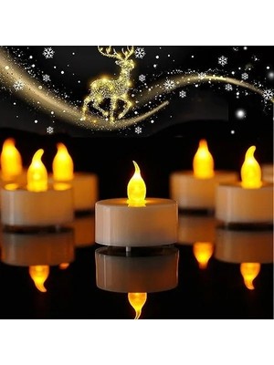Calperia Pilli LED Tealight Mum, Sıcak Sarı Renk, Dekoratif Kullanım
