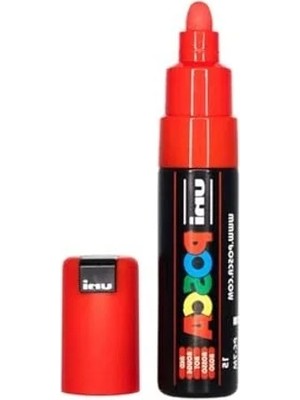 Calperia Uni-Ball 181321 Marker Uni Geniş Yuvarlak Uçlu, Kırmızı