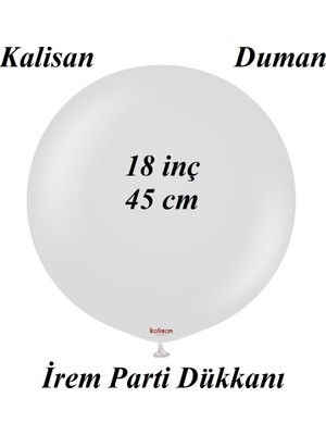 İrem Parti Dükkanı Kalisan Duman Renk Latex Balon 2 Adet 18 Inç 45 cm