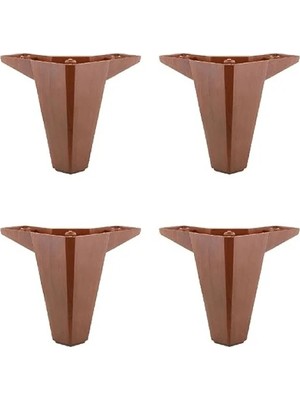Calperia 4 Adet Ahşap Desenli Koltuk Ayağı - 12 cm