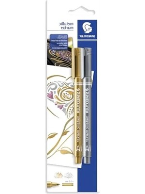 Calperia 2'li Set Metalik Markör, Kaliteli ve Çeşitli Renk Seçenekleri