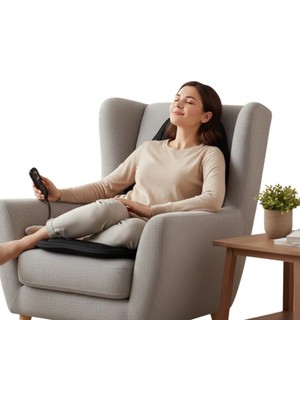 Poyraz Market Sırt ve Bel Için Isıtmalı Masaj Minderi Çok Bölgeli Tasarım