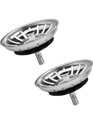 Calperia 2 Adet Paslanmaz Çelik Lavabo Süzgeci, 8 cm Boyutunda