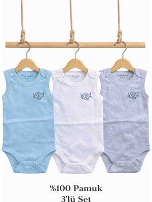 Cemre Yenidoğan Bebek Çıtçıtlı  3'lü Body