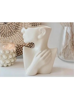 Vivense Iskandinav Pera Kadın Vazo, Krem
