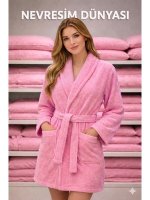 Mulvxurg  URG02  Pamuklu Tek Bornoz Pembe Xl-Xxl Beden (Mulvix)