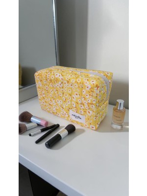 Estrella Paris Nice Makyaj Çantası Papatya Kozmetik Bakım Çantası Papatya Sarı